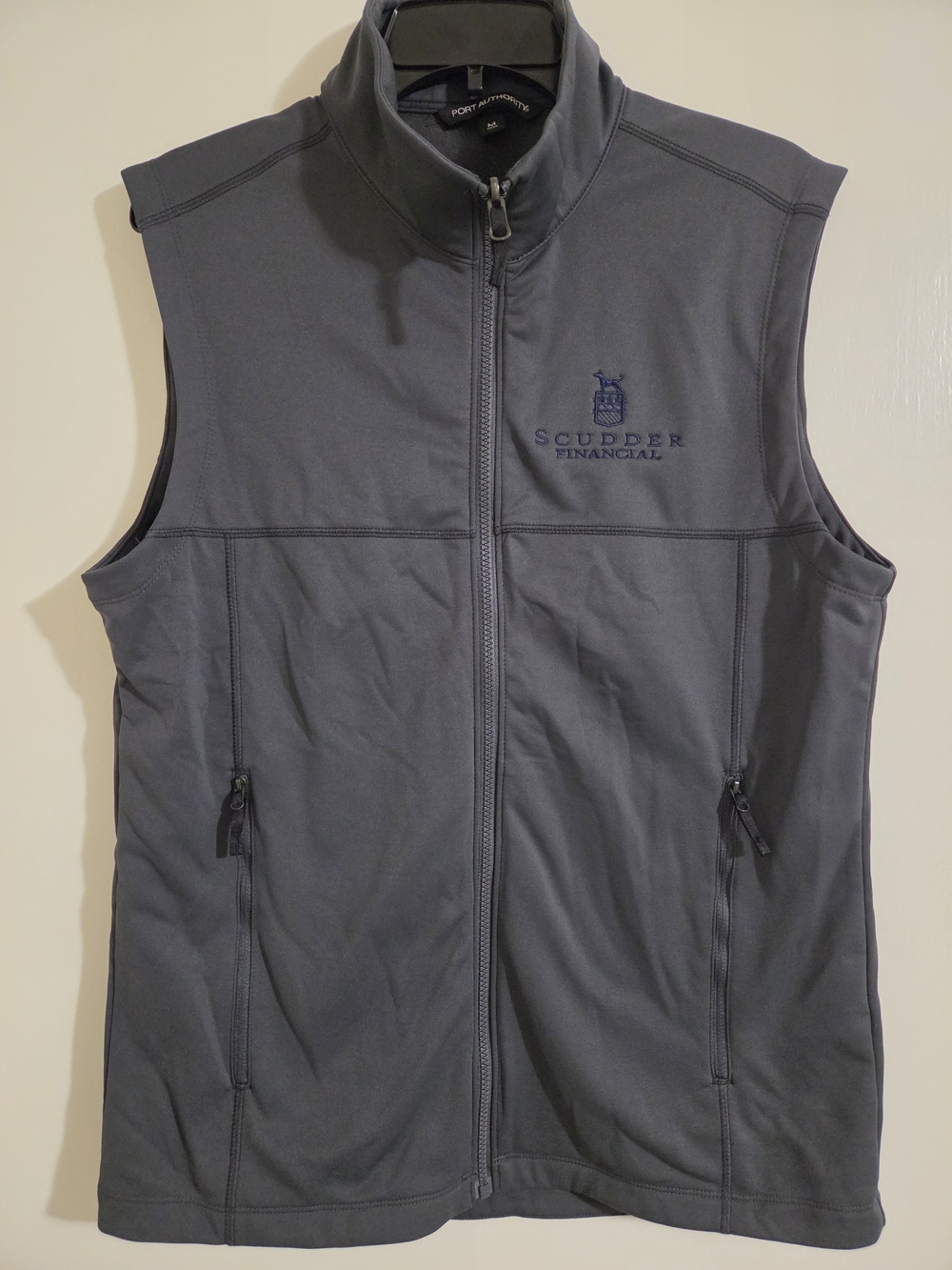 Port Authority Mens Medium Soft Shell Fleece Lined Vest Grey Scudder Financial